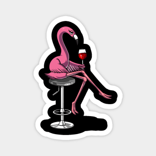 Flamingo Wine Drinking Bird Magnet