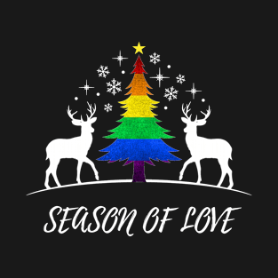 Gay Christmas Tree And Deer Season of Love T-Shirt