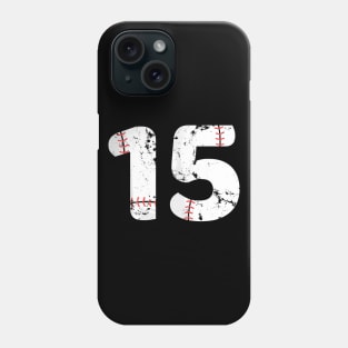 Number #15 BASEBALL Vintage Distressed Phone Case