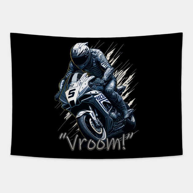 VROOM, BIKERS Tapestry by HTA DESIGNS