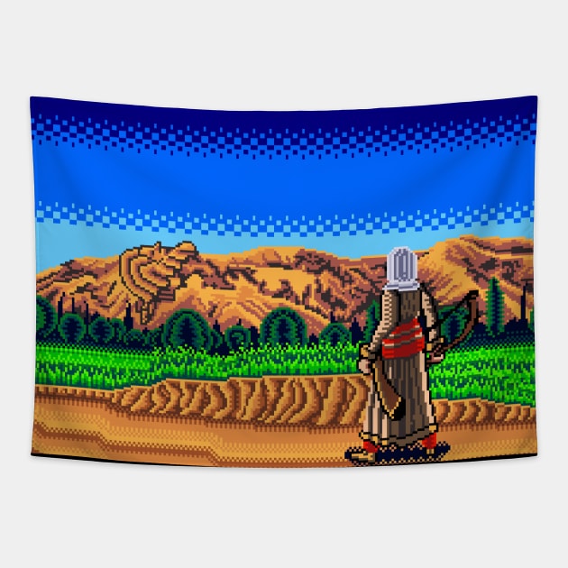 Pixel Art of Ara Mountain Tapestry by ThisIsGevork