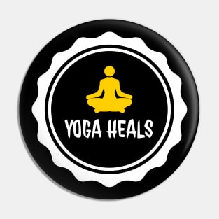 Yoga heals typography design with a person meditating by dmerchworld Pin