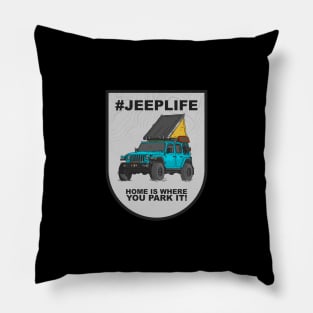 Jeep Life Jeep Wrangler Offroad 4x4 - Ocean Blue Pillow