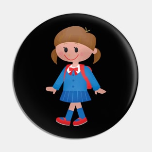 School Girl Kawaii Cute Blue Uniform Pin