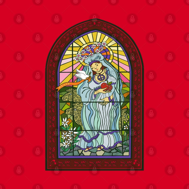 Way Cool Mother Mary Stained Glass Window by BullShirtCo