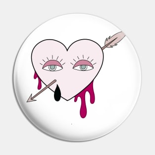 Drippy Heart With Eyes Pin