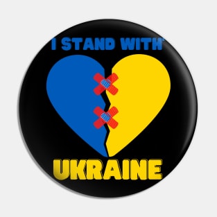 Support I Stand With Ukraine American Flag Ukrainian Flag Pin