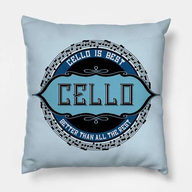 Cello Best Music Note Circle Pillow by Barthol Graphics