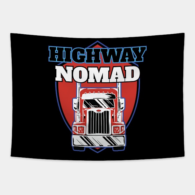 Funny Trucker Truck Driver Big Rig Semi 18 Wheeler Trucking Tapestry by Riffize