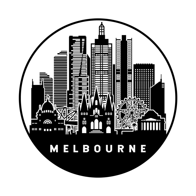 Melbourne Australia Skyline by ThyShirtProject - Affiliate