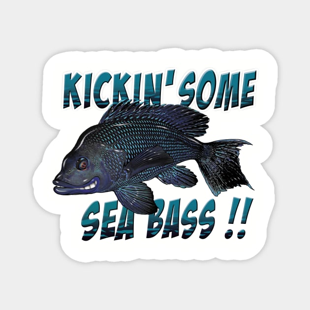 KICKIN SEA BASS Magnet by Jersey Devil