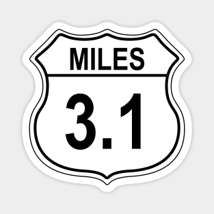 3.1 Mile 5k US Highway Sign Magnet