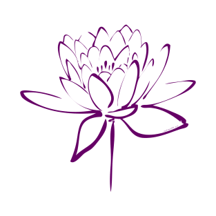 Purple Lotus Calligraphy T-Shirt