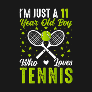 Tennis 11 Year Old Boy Birthday Christmas T-Shirt