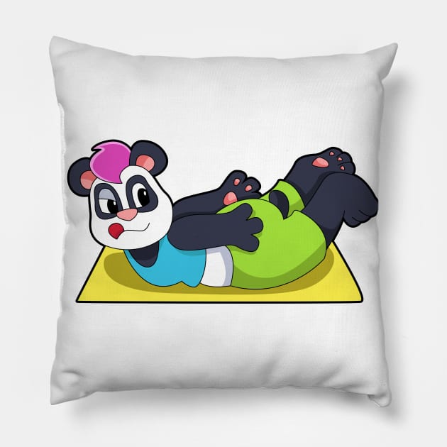 Panda at Yoga on Yoga mat Pillow by Markus Schnabel