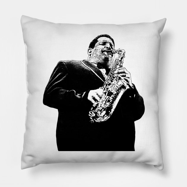 Cannonball Adderley Retro Pillow by tykler