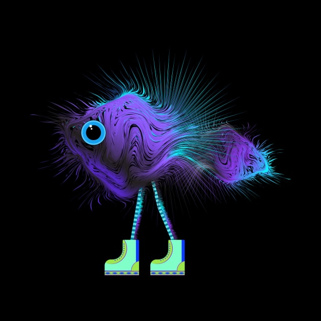 Violet fish in sneakers by Gerchek