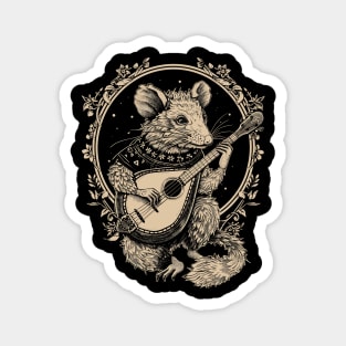 Humor Opossum Opossum playing the banjo Guitar Possum Rocker Magnet