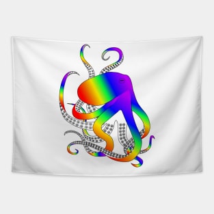 Rainbow Octopus Tapestry