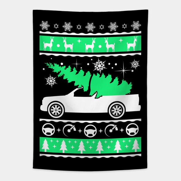 Funny Christmas Tree Carrying Truck Car Tapestry by adik