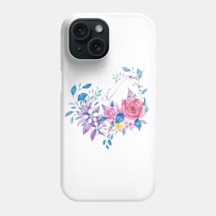 Rose and Unicorn in Heart Shape Phone Case