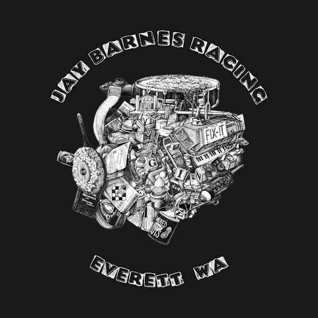 Jay Barnes Racing Retro Automotive Engine Machine Shop V8 by The Dirty Gringo