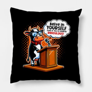 Cow Lover Retro Funny Quotes Pillow