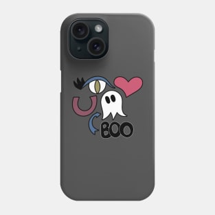 Cute Eye Love You Boo Cartoon Text Art Phone Case