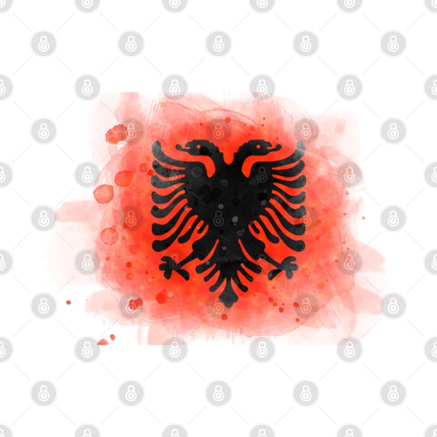 Albania watercolor flag by Mig's Design Shop