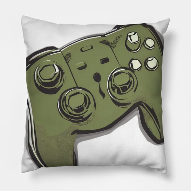 Camouflage Game Controller Illustration No. 547 Pillow by cornelliusy