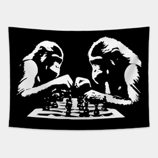 monkeys play chess Tapestry
