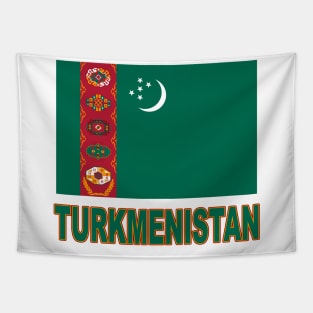 The Pride of Turkmenistan - Flag of Turkmenistan Design Tapestry