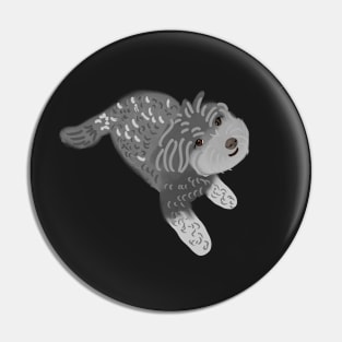 Cute Grey Color Maltipoo Dog Pin