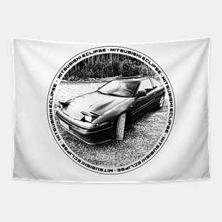 MITSUBISHI ECLIPSE D20 Black 'N White 4 Tapestry