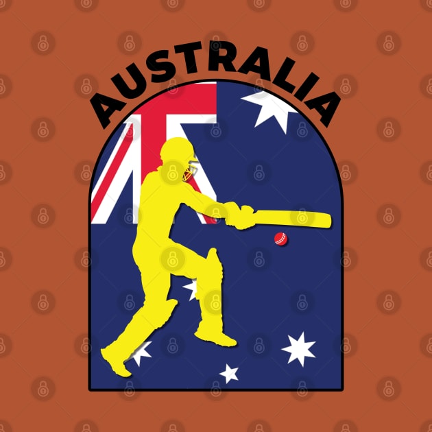 Australia Cricket Batsman Australia Flag by DPattonPD