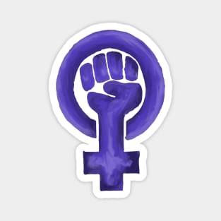 Purple Painted Feminist Symbol Magnet