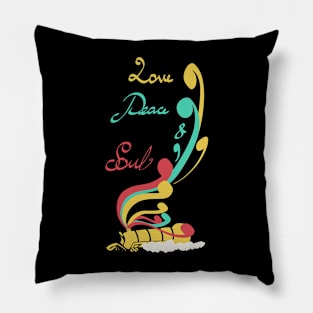 Peace and love soul train Pillow