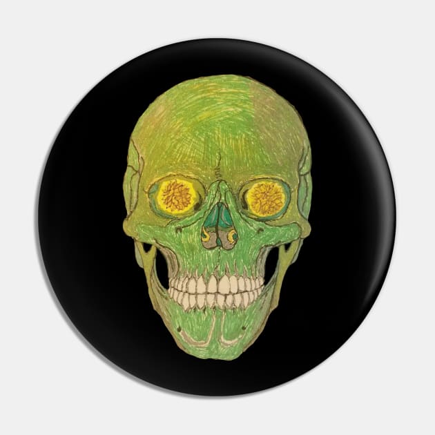 Skull Green Female Pin by AJ Leibengeist