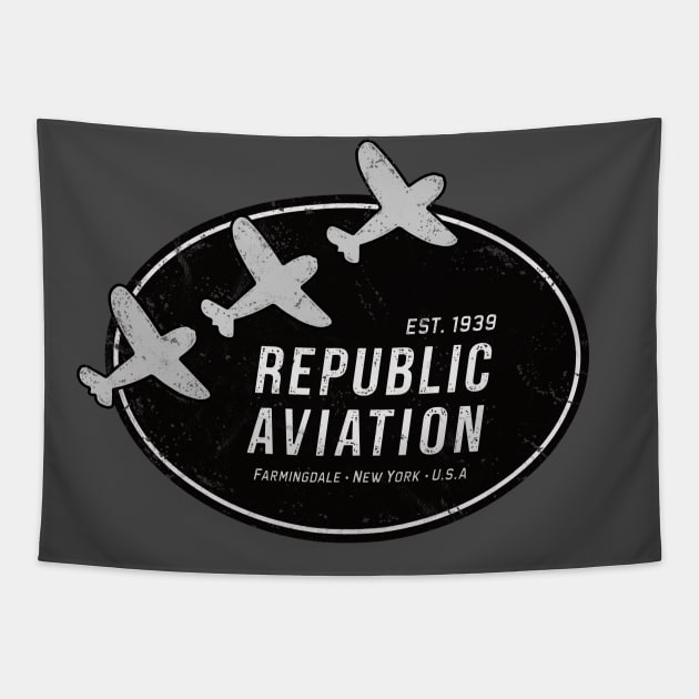 Republic Aviation Logo Tapestry by 909 Apparel