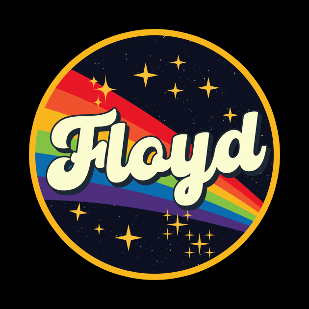 Floyd // Rainbow In Space Vintage Style by LMW Art