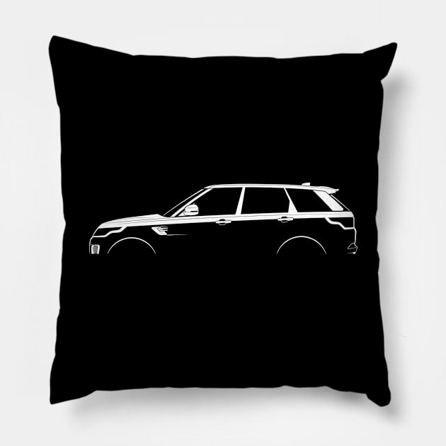 Range Rover Sport (2013) Silhouette Pillow by Car-Silhouettes