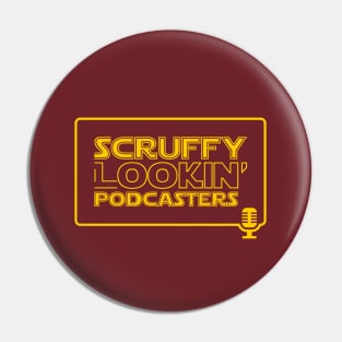 Old School Scruffy Logo Pin