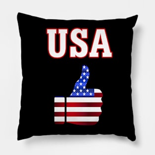 USA Thumbs Up American Flag Pillow