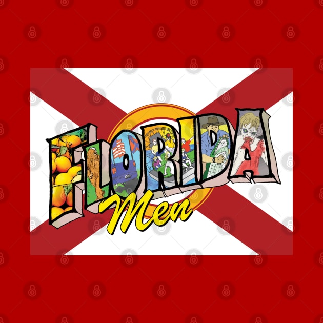 Florida Flag with FL Men Logo by Florida Man News Podcast and Florida Men Podcast