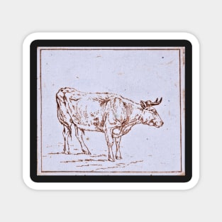 drawing of a grazing cow Magnet