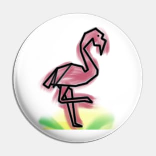 Flamingo auf einem Bein Pin