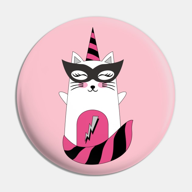 Cat Superhero Pin by YOYtees