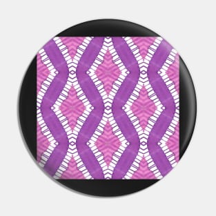 Pink, Purple, and White Diamond Stripes in Tie Dye Batik Style Pin