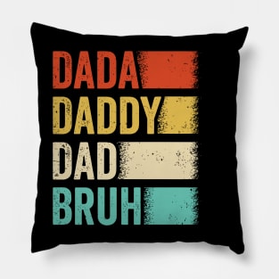 Retro Groovy Dada Daddy Dad Bruh Funny Fathers DaD Pillow