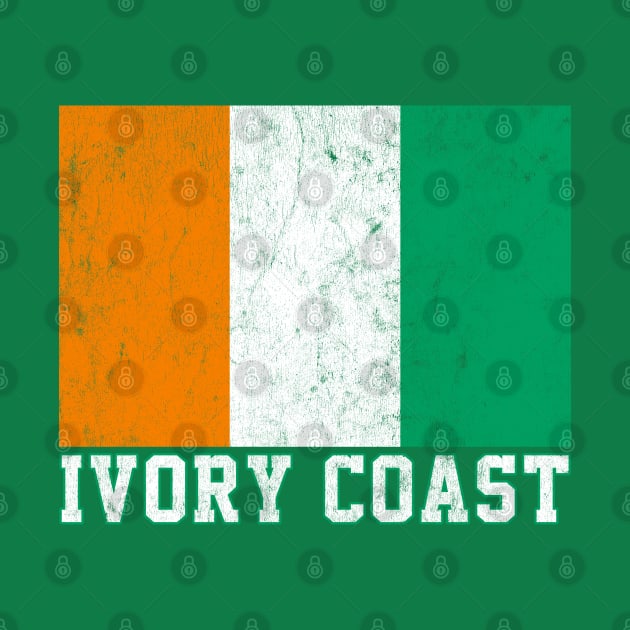 Ivory Coast / Faded Vintage Style Flag Design by DankFutura